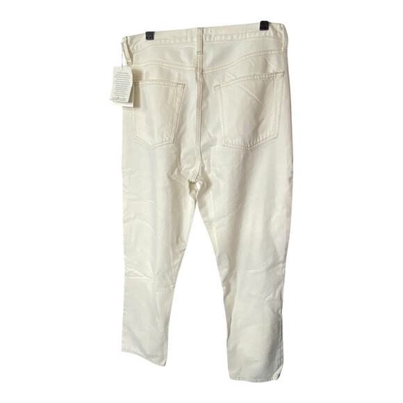 Etica Size 31 Flynn Slim Straight Ankle Jeans White Denim Distressed Coastal New - Picture 5 of 10